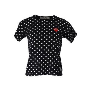 Comme des Garcons PLAY Polka Dot Heart Emblem T-shirt in Black Cotton
